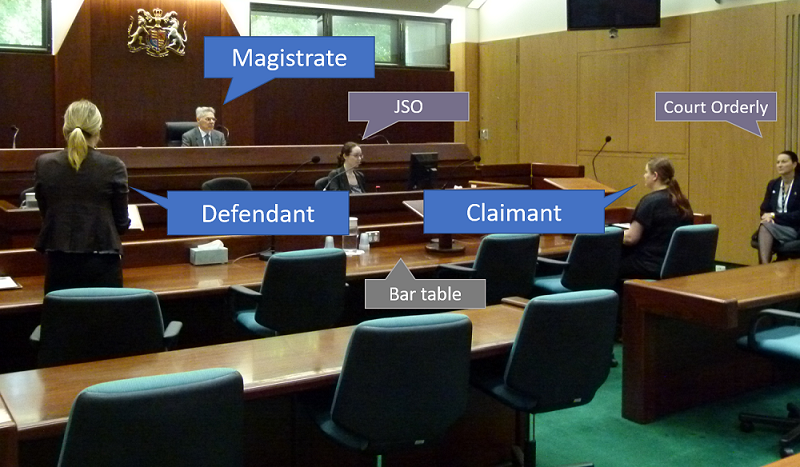 Roles of people in a courtroom